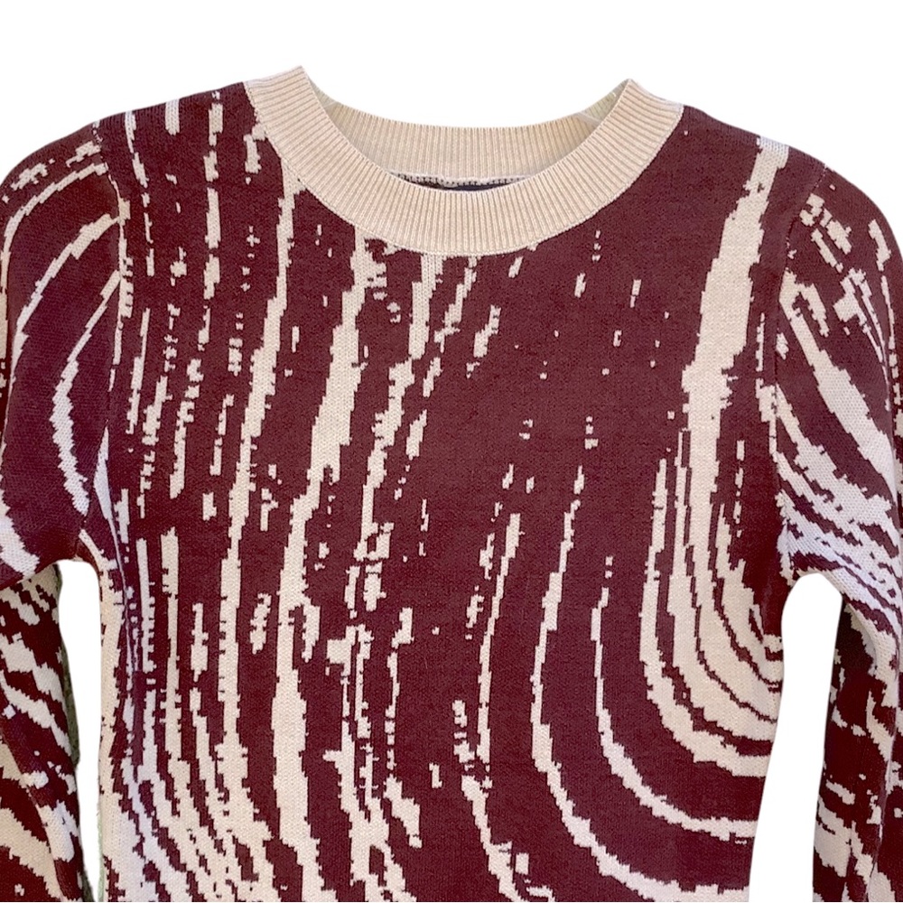 Blue Blush Abstract Zebra Print Bodycon Soft Knit Sweater Dress, … - Picture 4 of 9